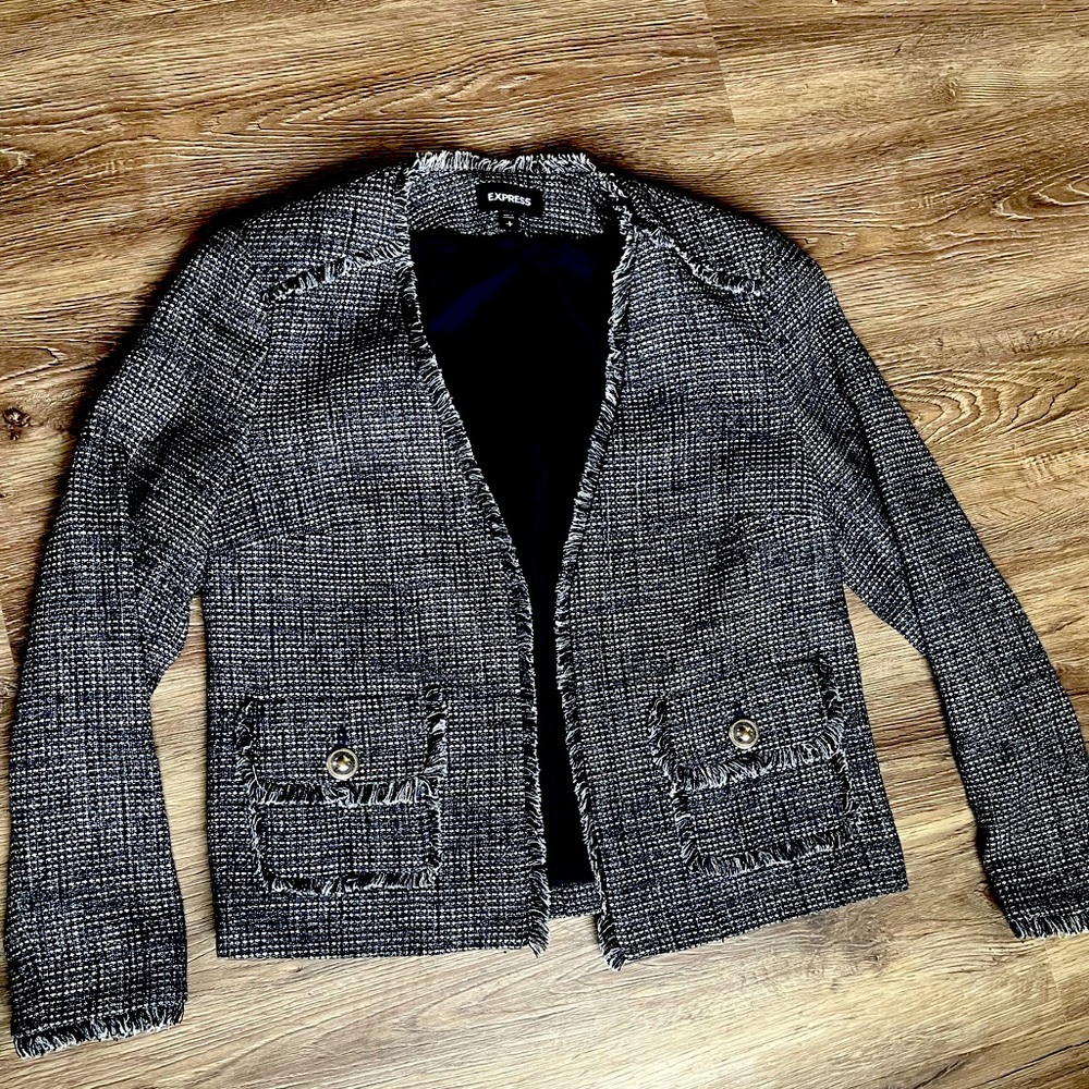 Blue/Grey Express Tweed Blazer